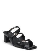 Hanna Buckle Mule Sandal Med Klack Black Shoe The Bear