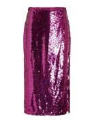 Vietta Midi Sequin Skirt/Dc Knälång Kjol Purple Vila