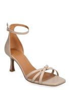 Sandals Sandal Med Klack Beige Billi Bi