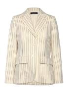 Lauren Ralph Lauren Striped Cotton-Blend Blazer Kräm