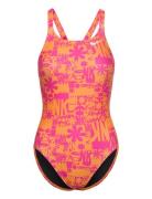 NIKE SWIM Nike Fast Back Piece Hydrastrong Multi Print Multi/patterned