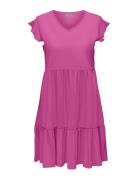 ONLY Carmakoma Carmay Life Cap Sl Frill Dress Jrs Noos Rosa