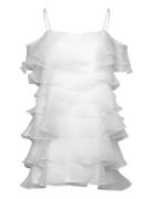 Kami Mini Dress With Frills Kort Klänning White Malina