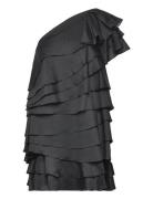 Amie -Shoulder Mini Dress Kort Klänning Black Malina