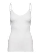 Rwbelle Sl V-Neck Elastic Top Tops T-shirts & Tops Sleeveless White Ro...