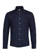 Yarn Dyed Oxford Superflex Shirt Tops Shirts Casual Navy Lindbergh