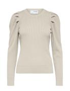 Slfisla Ls Knit O-Neck B Tops Knitwear Jumpers Cream Selected Femme