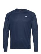 Men Core Running T-Shirt L/S Sport T-shirts Long-sleeved Navy Newline