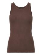 Slsim Tank Top Tops T-shirts & Tops Sleeveless Brown Soaked In Luxury