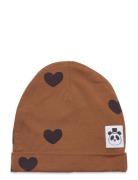 Basic Hearts Beanie Tencel™ Accessories Headwear Hats Beanie Brown Min...