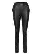 Lebon Stretch Leather Pants Bottoms Trousers Leather Leggings-Byxor Bl...