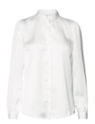 Vila Viellette Satin L/S Shirt - Noos Vit