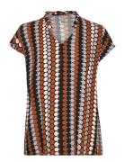 Cusuzy Capsleeve Tops Blouses Short-sleeved Multi/patterned Culture