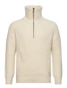Zip-Up Sweater Héritage Tops Knitwear Half Zip Jumpers Cream Armor Lux
