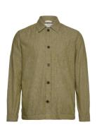 Slhlooseblas-Linen Overshirt Ls W Tops Overshirts Green Selected Homme