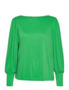 Nusofia Jersey Blouse Tops Blouses Long-sleeved Green Nümph