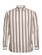 Slhregredster Shirt Stripe Ls W Tops Shirts Casual Brown Selected Homm...
