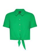 Vmmymilo Ss Shirt Wvn Ga Tops Shirts Short-sleeved Green Vero Moda