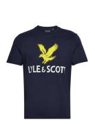 Printed T-Shirt Tops T-shirts Short-sleeved Navy Lyle & Scott