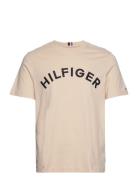 Hilfiger Arched Tee Tops T-shirts Short-sleeved Beige Tommy Hilfiger