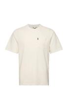 Slub Pocket T-Shirt Tops T-shirts Short-sleeved Cream Penfield