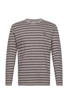 Mel Stripe Long Sleeve Gots Tops T-shirts Long-sleeved Grey Double A B...