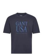 Sunfaded Gant Usa T-Shirt Tops T-shirts Short-sleeved Navy GANT