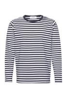 Adrian Stripe Ls T-Shirt Tops T-shirts Long-sleeved Navy Les Deux