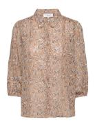 Recycled Polyester Shirt Tops Shirts Long-sleeved Brown Rosemunde