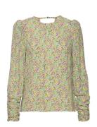 Helena Flower Top Tops Blouses Long-sleeved Multi/patterned Dante6