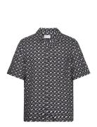 Bowling Ss Shirt Aop Comf Tops Shirts Short-sleeved Black Calvin Klein
