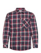 Tjm Padded Check Overshirt Tops Overshirts Navy Tommy Jeans