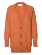 Selected Femme Slfmaline Ls Knit Long Cardigan Noos Orange