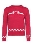 ONLY Onlxmas Snowflake Ls O-Neck Knt Röd