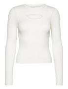Onlashley Ls Peakaboo Ck Knt Tops Knitwear Jumpers White ONLY