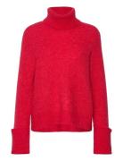 Slfsia Ras Ls Knit Rollneck Tops Knitwear Turtleneck Red Selected Femm...