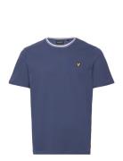 Dashed Tipped T-Shirt Tops T-shirts Short-sleeved Blue Lyle & Scott