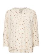 Nedel Tunique Tops Blouses Long-sleeved Cream Basic Apparel