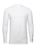 Mens First Skin Round Neck Sport T-shirts Long-sleeved White BACKTEE