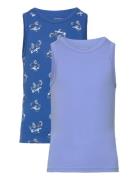 Nkmtank Top 2P Nautical Blue Atv Tops T-shirts Sleeveless Multi/patter...