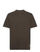 Nelson Organic Tee Ss Tops T-shirts Short-sleeved Khaki Green Fat Moos...