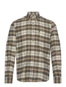 Flannel Big Check Shirt Designers Shirts Casual Beige Morris