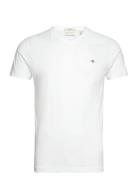 Slim Shield V-Neck T-Shirt Tops T-shirts Short-sleeved White GANT