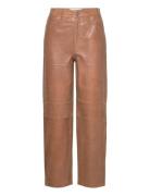 Slfsana-Bynne Hw Straight Leather Pant Bottoms Trousers Leather Leggin...