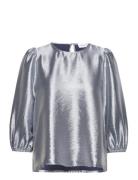 Slfsilva 3/4 Top B Tops Blouses Long-sleeved Silver Selected Femme