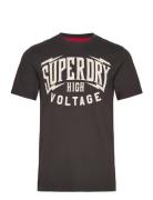 Retro Rock Graphic T Shirt Tops T-shirts Short-sleeved Grey Superdry