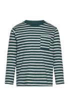 Striped Long Sleeves T-Shirt Tops T-shirts Long-sleeved T-shirts Green...