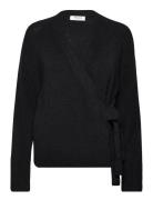 Mscheb E Zenie Wrap Pullover Tops Knitwear Cardigans Black MSCH Copenh...