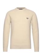Textured Lambswool Jmpr Tops Knitwear Round Necks Cream Fred Perry