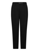 Satin-Stripe Wool Crepe Straight Pant Bottoms Trousers Suitpants Black...